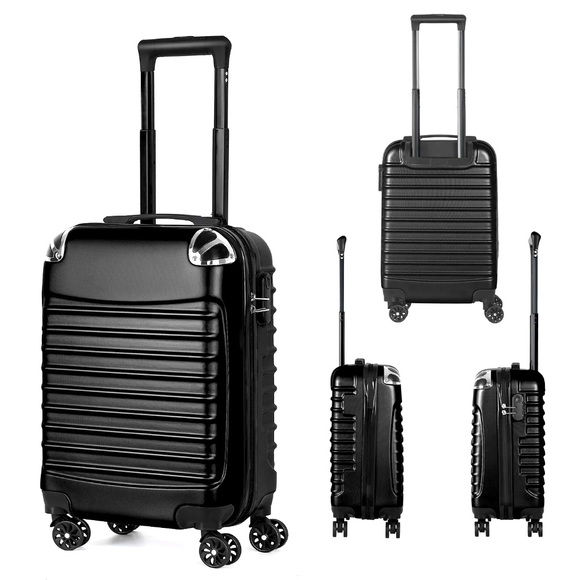 airline luggage Other - Carry-On 20 Inch Suitcase Airline Approved,Black Hardside Spinner Wheel Luggage
